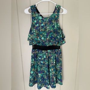 Princess Vera Wang Teal and black mesh sleeveless dress size 5